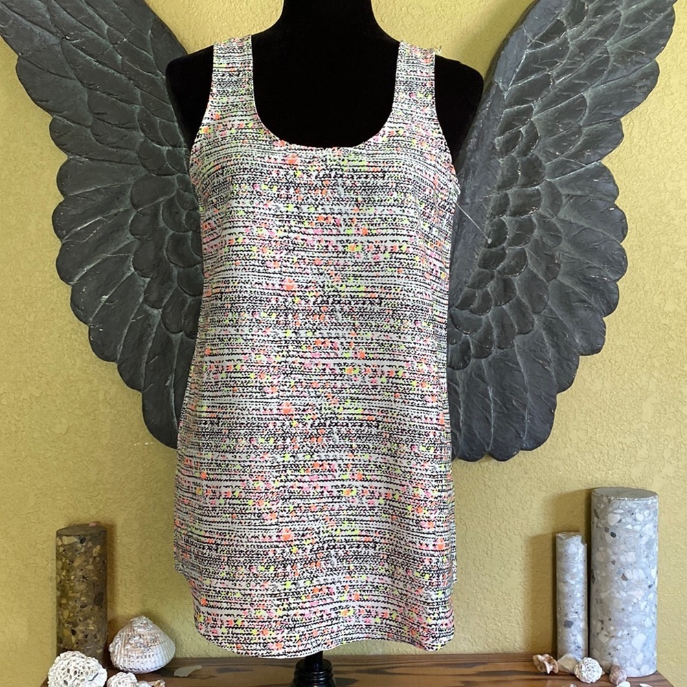 Warehouse One Tunic Length Tank Top With Back Cut Out